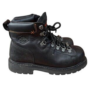 Vintage Women's Harley Davidson Boots Y2K Chunky Black Leather Combat Biker Sz 9